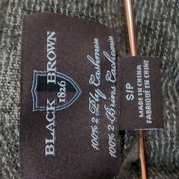 Black Brown 100% 2 Ply Cashmere Sweater Men's Size Sm Green - Picture 4 of 10